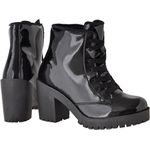 Coturno feminino tratorado CRshoes verniz preto