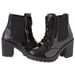 Coturno feminino tratorado CRShoes com elastico lateral Preto