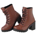 Coturno feminino tratorado CRShoes 2019 matelasse Castanho