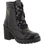 Coturno feminino tratorado CRshoes verniz Preto