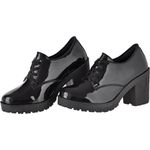 Oxford feminino tratorado CRshoes verniz Preto