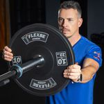 Kit com 1 Barra Feminina + presilhas + 2 anilhas de 5kg + 2 anilhas de 10kg Flexbe Fitness