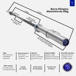 Barra Olímpica Oficial Crossfit Lpo 2,20m 20kg Masculina Flexfit Franca
