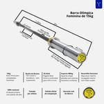Kit com 1 Barra Feminina + presilhas + 2 anilhas de 5kg + 2 anilhas de 10kg Flexbe Fitness