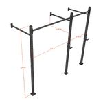 Rack 2 Módulos Preto 2,4M Flexfit Franca