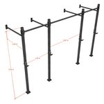 Rack 3 Módulos Preto 2,4M Flexfit Franca