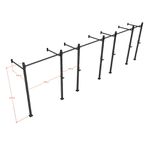 Rack 6 Módulos Preto 2,4M Flexfit Franca