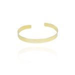 Bracelete Liso Largo Folheado Em Ouro 18k