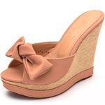 Tamanco Feminino Anabela 3071 Napa Nude