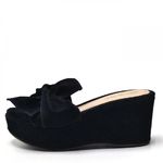 Tamanco Feminino Anabela Com Laço 170983 Nobucado Preto Outlet