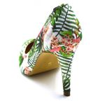 Sapato Feminino Scarpin 1720 Tecido Floral Azaléia