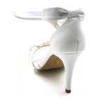 Sandália Feminina Salto Fino Com Fita 1731 Napa Branca