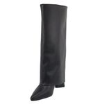 Bota Capa Em Napa Preta Salto Geométrico 23017