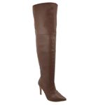 Bota Capa Over The Knee 2 Em 1 Napa Cacau Com Pelo 1724