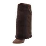 Bota Capa Over The Knee 2 Em 1 Napa Cacau Com Pelo 1724