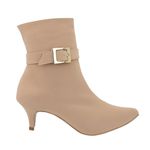 Bota Feminina Cano Curto Salto Baixo 180127 Detalhe Em Fivela Napa Nude