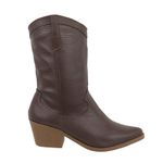 Bota Feminina Texana Western Cano Médio Lizard Marrom 23010 