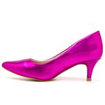 Sapato Feminino Scarpin 180128 Napa Metalizada Pink