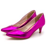 Sapato Feminino Scarpin 180128 Napa Metalizada Pink