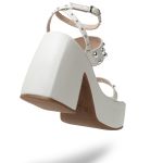 Sandalia Feminina Anabela Alta Meia Pata 183130 Off White