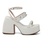 Sandalia Feminina Anabela Alta Meia Pata 183130 Off White