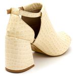 Sapato Feminino Ankle Boot 190500 Croco Verniz Off White