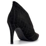 Sapato Feminino Ankle Boot 1757 Craquelê Suede Preto