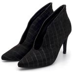 Sapato Feminino Ankle Boot 1757 Craquelê Suede Preto