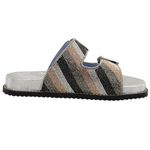 Sandália Rasteira Feminina Papete Birken Pedraria Napa Elegance Prata 23200