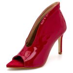 Sapato Feminino Ankle Boot 6008 Napa Verniz Vermelha