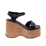 Sandália Feminino Anabela Cortiça Plataforma 182176 Floter Preto