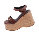 Sandália Feminino Anabela Cortiça Plataforma 182176 Floter Cacau