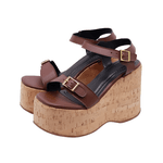 Sandália Feminino Anabela Cortiça Plataforma 182176 Floter Cacau