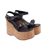 Sandália Feminino Anabela Cortiça Plataforma 182176 Floter Preto