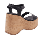 Sandália Feminino Anabela Cortiça Plataforma 182176 Floter Preto
