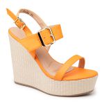 Sandália Feminina Anabela Plataforma 40104 Laranja