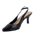 Sapato Social Feminino Scarpin Salto Baixo Fino Preto 6031 Preto