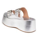 Tamanco Feminino Plataforma Flat Conforto 5000 Prata