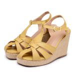 Sandalia Anabela Plataforma Salto Em Corda 190100 Dolce - Rosa