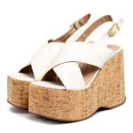Sandália Feminino Anabela Plataforma 182175 Napa Off White