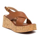 Sandália Feminino Anabela Plataforma Cortiça 5203 Caramelo
