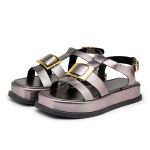 Sandália Feminina Flatform 23430 Prata Velho