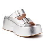 Tamanco Feminino Plataforma Flat Conforto 5000 Prata