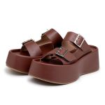 Tamanco Feminino Plataforma Flat Conforto 5000 Cacau