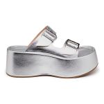 Tamanco Feminino Plataforma Flat Conforto 5000 Prata