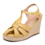 Sandalia Anabela Plataforma Salto Em Corda 190100 Dolce - Rosa