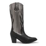 Bota Feminina Western Cano Longo Preta Com Detalhes Onix 23030