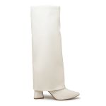 Bota Capa Feminina Off White De Cano Alto 23017