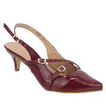 Sapato Social Scarpin Feminino Salto Baixo Fino 6030 Marsala