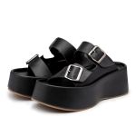 Tamanco Feminino Plataforma Flat Conforto 5000 Preto